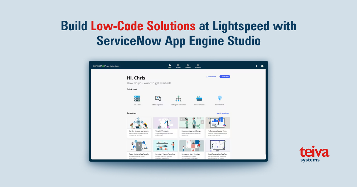 Build Low-Code Solutions at Lightspeed with ServiceNow App Engine Studio